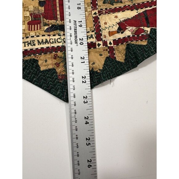 Handmade Reversible Women's Ugly Christmas Vest Folk Santa/Poinsettias Cotton XL - Picture 9 of 16